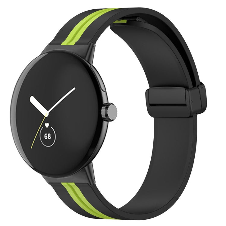 Cinturino in silicone con fibbia pieghevole bicolore, For Google Pixel Watch 4 / 3 / 2 / 1 41mm
