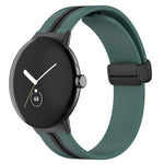 Cinturino in silicone con fibbia pieghevole bicolore, For Google Pixel Watch 4 / 3 / 2 / 1 41mm