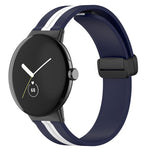 Cinturino in silicone con fibbia pieghevole bicolore, For Google Pixel Watch 4 / 3 / 2 / 1 41mm
