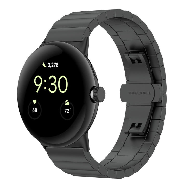 Un cinturino in metallo con fibbia a farfalla con perline, For Google Pixel Watch 4 / 3 / 2 / 1 41mm