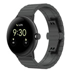 Un cinturino in metallo con fibbia a farfalla con perline, For Google Pixel Watch 4 / 3 / 2 / 1 41mm