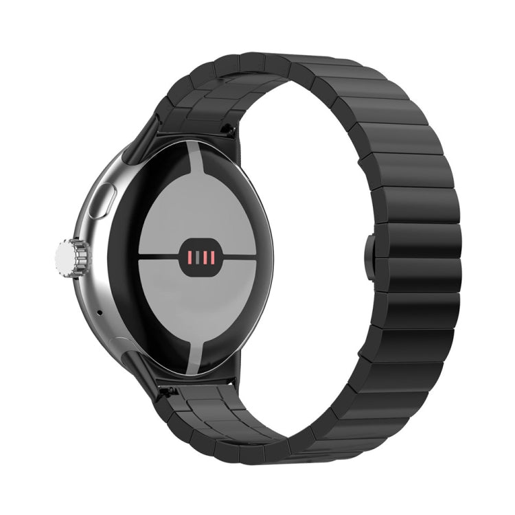 Un cinturino in metallo con fibbia a farfalla con perline, For Google Pixel Watch 4 / 3 / 2 / 1 41mm