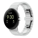Un cinturino in metallo con fibbia a farfalla con perline, For Google Pixel Watch 4 / 3 / 2 / 1 41mm