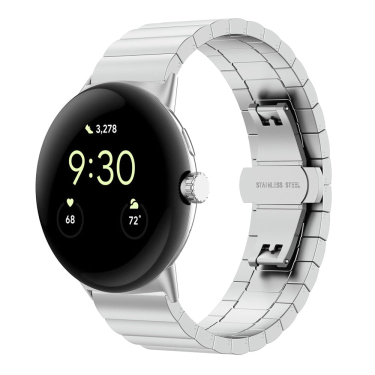 Un cinturino in metallo con fibbia a farfalla con perline, For Google Pixel Watch 4 / 3 / 2 / 1 41mm