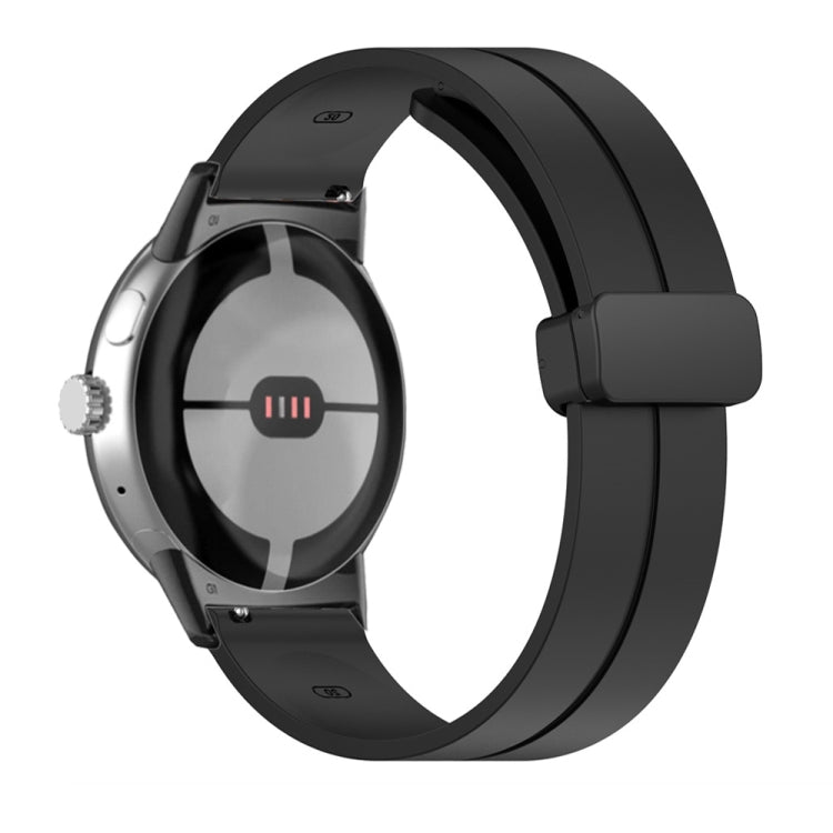 Cinturino in silicone con fibbia pieghevole in tinta unita, For Google Pixel Watch 4 / 3 / 2 / 1 41mm