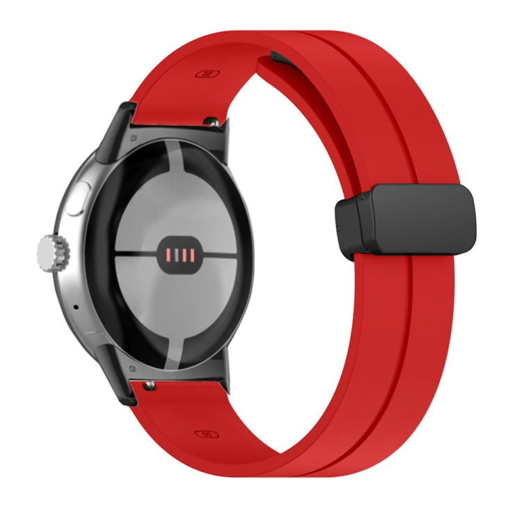 Cinturino in silicone con fibbia pieghevole in tinta unita, For Google Pixel Watch 4 / 3 / 2 / 1 41mm