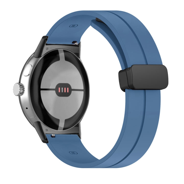 Cinturino in silicone con fibbia pieghevole in tinta unita, For Google Pixel Watch 4 / 3 / 2 / 1 41mm