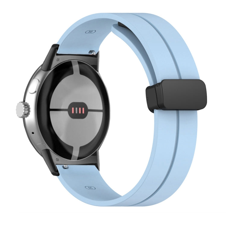 Cinturino in silicone con fibbia pieghevole in tinta unita, For Google Pixel Watch 4 / 3 / 2 / 1 41mm