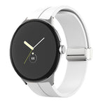 Cinturino in silicone con fibbia pieghevole in tinta unita, For Google Pixel Watch 4 / 3 / 2 / 1 41mm