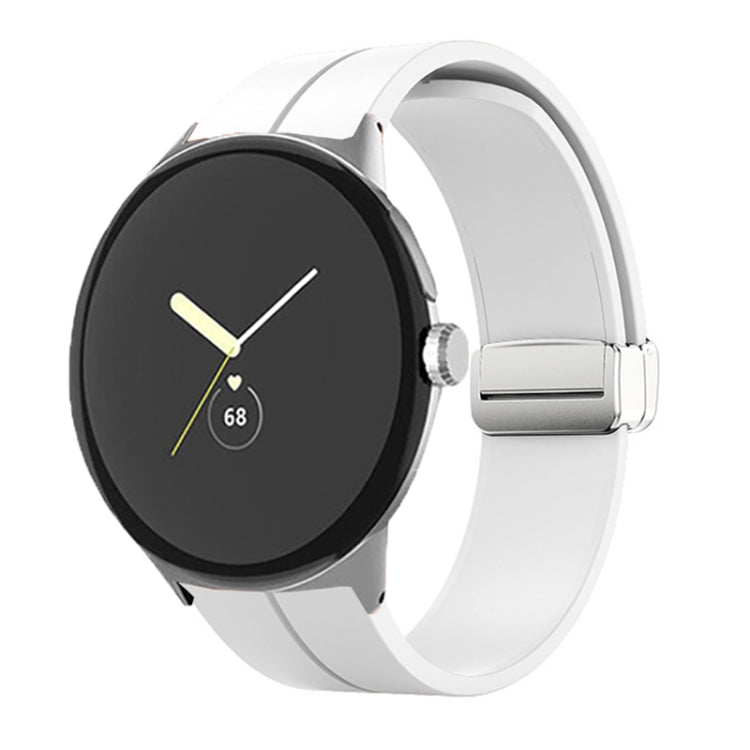 Cinturino in silicone con fibbia pieghevole in tinta unita, For Google Pixel Watch 4 / 3 / 2 / 1 41mm