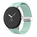 Cinturino in silicone con fibbia pieghevole in tinta unita, For Google Pixel Watch 4 / 3 / 2 / 1 41mm