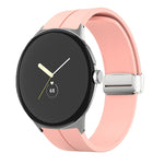 Cinturino in silicone con fibbia pieghevole in tinta unita, For Google Pixel Watch 4 / 3 / 2 / 1 41mm