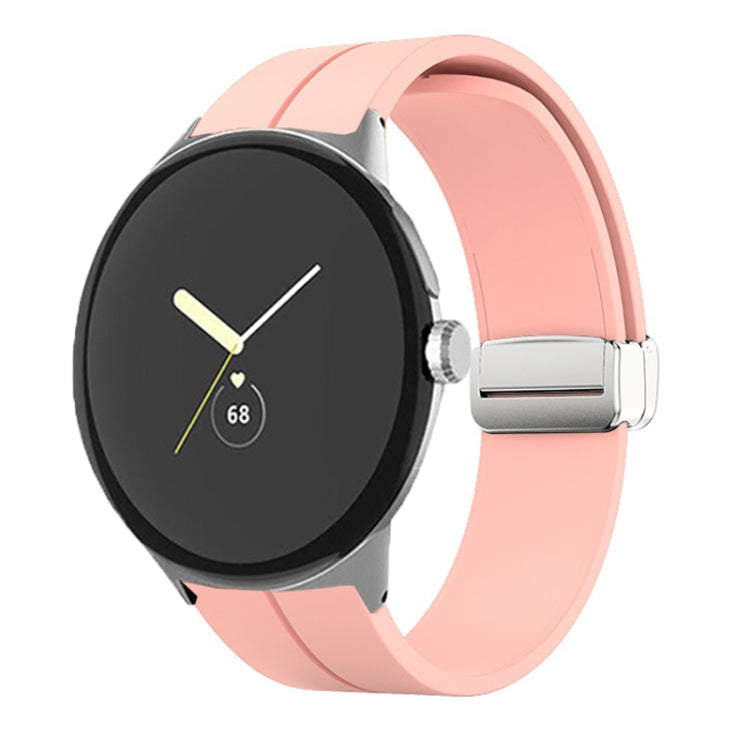 Cinturino in silicone con fibbia pieghevole in tinta unita, For Google Pixel Watch 4 / 3 / 2 / 1 41mm