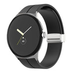 Cinturino in silicone con fibbia pieghevole in tinta unita, For Google Pixel Watch 4 / 3 / 2 / 1 41mm