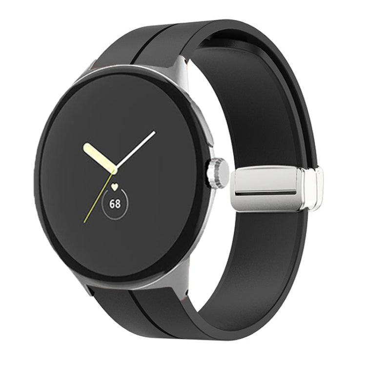 Cinturino in silicone con fibbia pieghevole in tinta unita, For Google Pixel Watch 4 / 3 / 2 / 1 41mm