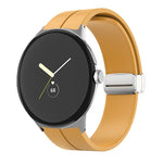 Cinturino in silicone con fibbia pieghevole in tinta unita, For Google Pixel Watch 4 / 3 / 2 / 1 41mm