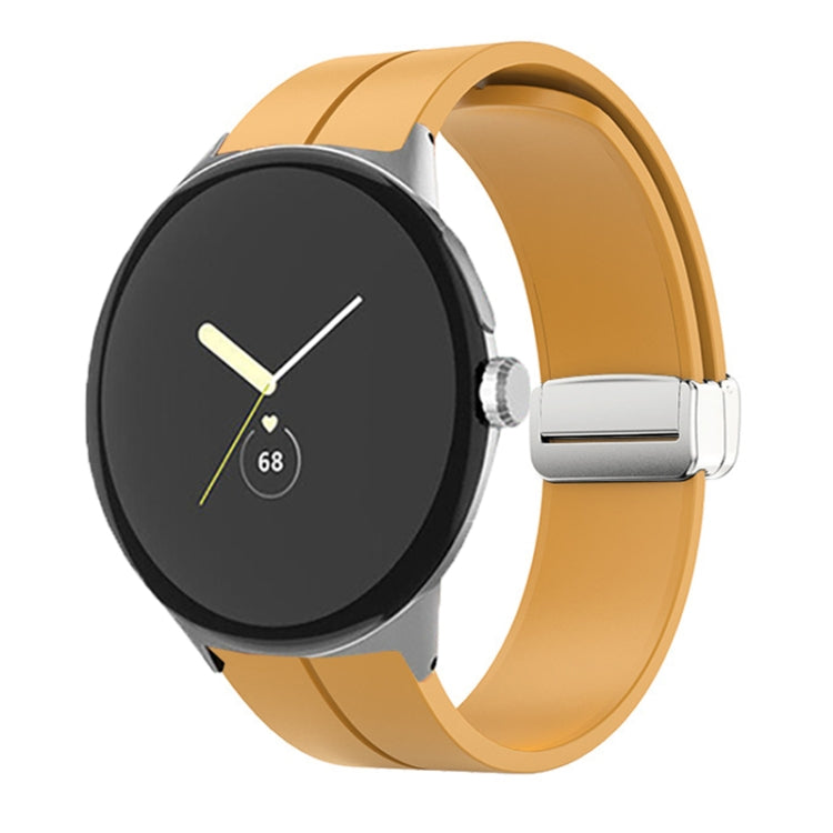 Cinturino in silicone con fibbia pieghevole in tinta unita, For Google Pixel Watch 4 / 3 / 2 / 1 41mm