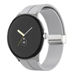 Cinturino in silicone con fibbia pieghevole in tinta unita, For Google Pixel Watch 4 / 3 / 2 / 1 41mm