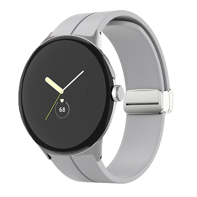 Cinturino in silicone con fibbia pieghevole in tinta unita, For Google Pixel Watch 4 / 3 / 2 / 1 41mm