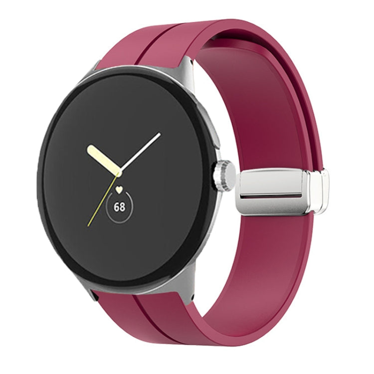 Cinturino in silicone con fibbia pieghevole in tinta unita, For Google Pixel Watch 4 / 3 / 2 / 1 41mm