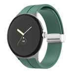 Cinturino in silicone con fibbia pieghevole in tinta unita, For Google Pixel Watch 4 / 3 / 2 / 1 41mm