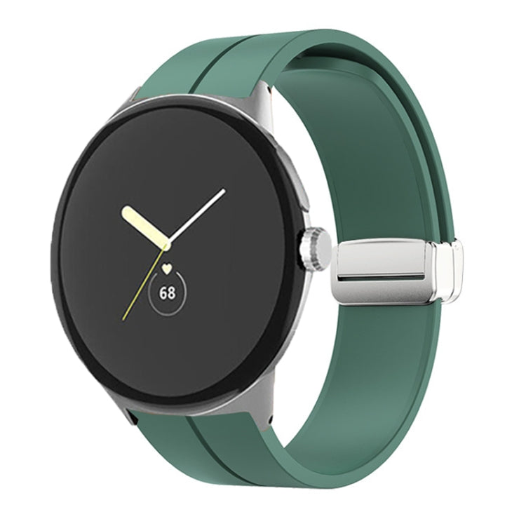 Cinturino in silicone con fibbia pieghevole in tinta unita, For Google Pixel Watch 4 / 3 / 2 / 1 41mm