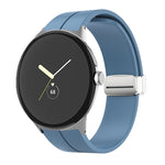 Cinturino in silicone con fibbia pieghevole in tinta unita, For Google Pixel Watch 4 / 3 / 2 / 1 41mm
