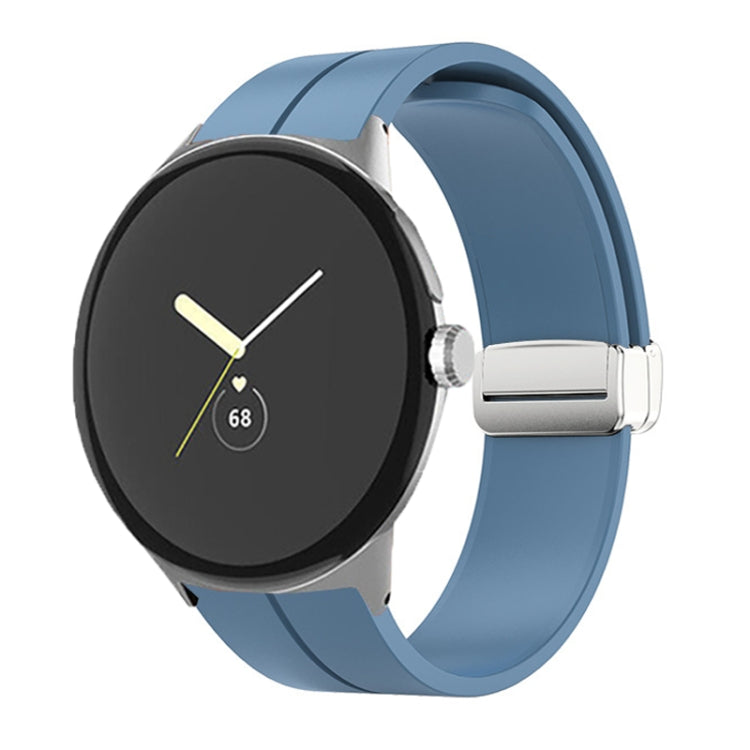 Cinturino in silicone con fibbia pieghevole in tinta unita, For Google Pixel Watch 4 / 3 / 2 / 1 41mm
