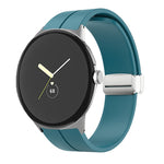 Cinturino in silicone con fibbia pieghevole in tinta unita, For Google Pixel Watch 4 / 3 / 2 / 1 41mm