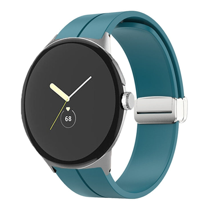 Cinturino in silicone con fibbia pieghevole in tinta unita, For Google Pixel Watch 4 / 3 / 2 / 1 41mm