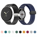 Cinturino in silicone con fibbia pieghevole in tinta unita, For Google Pixel Watch 4 / 3 / 2 / 1 41mm