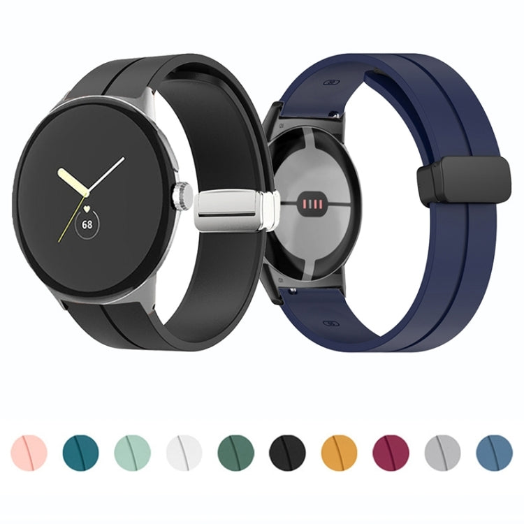 Cinturino in silicone con fibbia pieghevole in tinta unita, For Google Pixel Watch 4 / 3 / 2 / 1 41mm