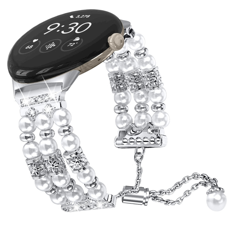 Cinturino per orologio mezzo braccialetto di perle, For Google Pixel Watch 4 / 3 / 2 / 1 41mm