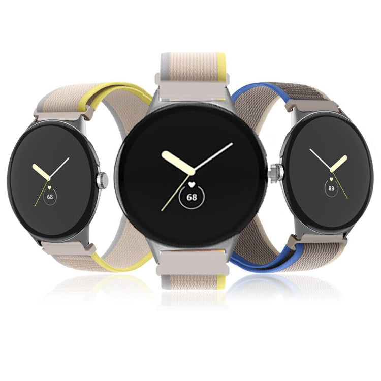Cinturino per orologio in nylon con connettore argento, For Google Pixel Watch 4 / 3 / 2 / 1 41mm
