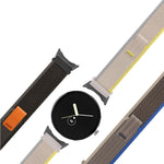 Cinturino per orologio in nylon con connettore argento, For Google Pixel Watch 4 / 3 / 2 / 1 41mm