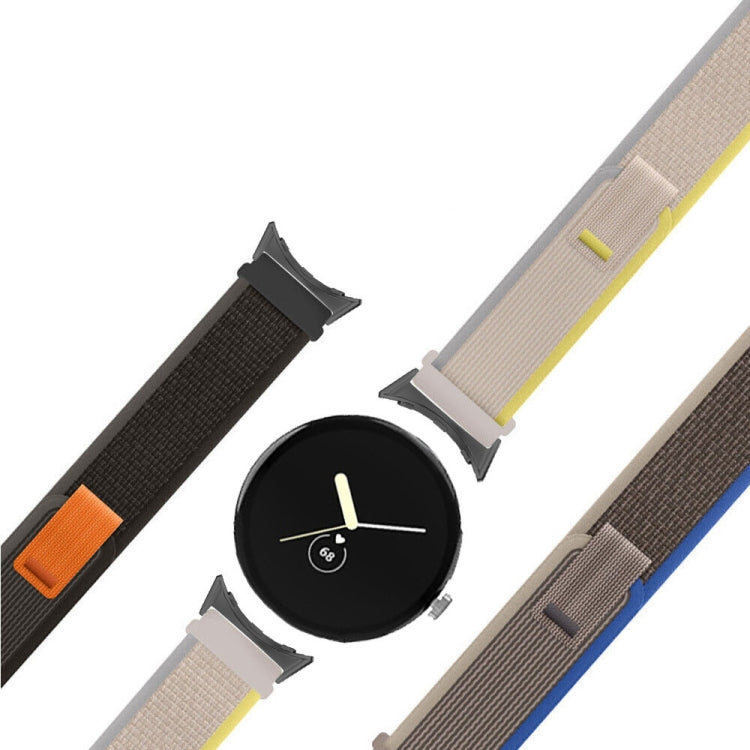 Cinturino per orologio in nylon con connettore nero, For Google Pixel Watch 4 / 3 / 2 / 1 41mm