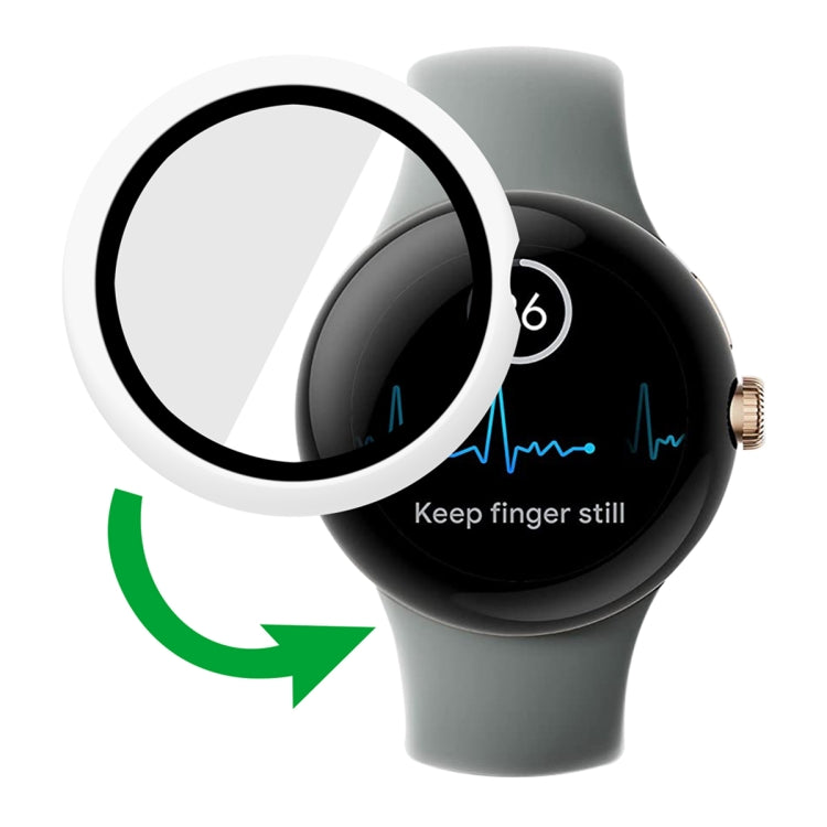 Custodia protettiva per orologio integrata con pellicola temperata con cornice per PC smerigliata, For Google Pixel Watch