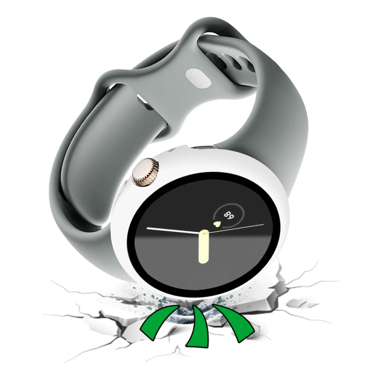 Custodia protettiva per orologio integrata con pellicola temperata con cornice per PC smerigliata, For Google Pixel Watch