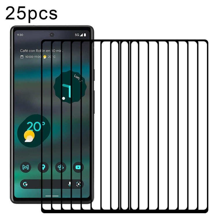Pellicola in vetro temperato per protezione dello schermo a copertura totale da 25 pezzi, For Google Pixel 6a (25 PCS), For Google Pixel 7 (25 PCS)