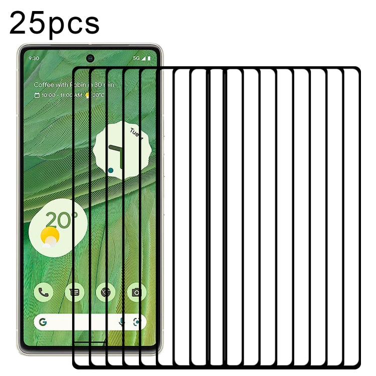 Pellicola in vetro temperato per protezione dello schermo a copertura totale da 25 pezzi, For Google Pixel 6a (25 PCS), For Google Pixel 7 (25 PCS)