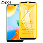 Pellicola in vetro temperato a schermo intero da 25 pezzi 9D Full Glue, For Xiaomi Redmi 10C (25 PCS)
