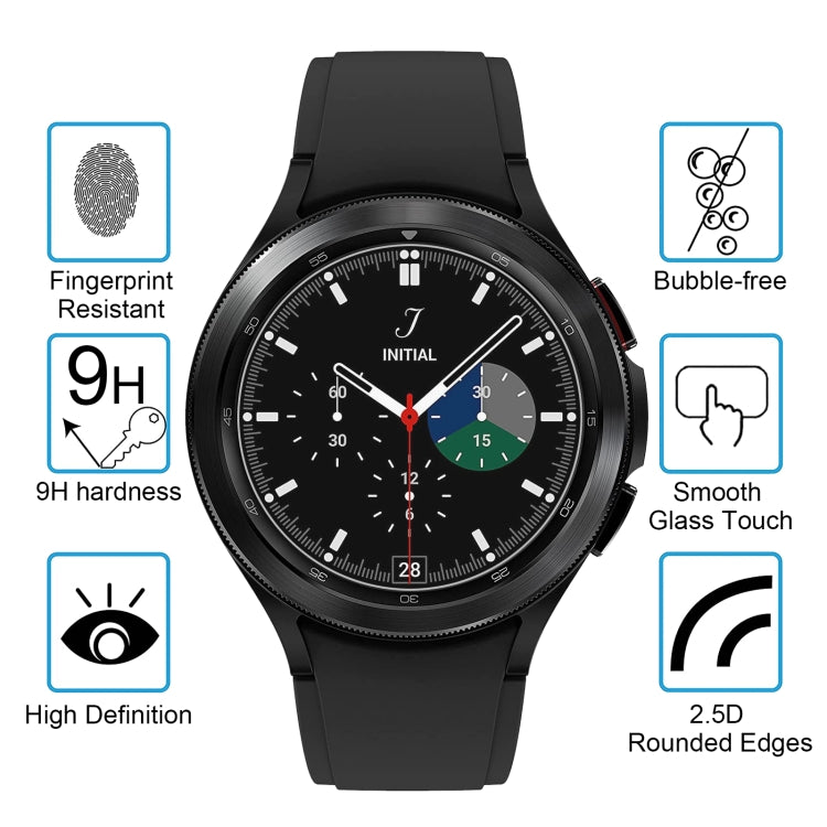 0.26mm 2.5D 9H Pellicola proteggi schermo in vetro temperato per orologio, For Samsung Galaxy Watch4 Classic 46mm, For Samsung Galaxy Watch4 40mm