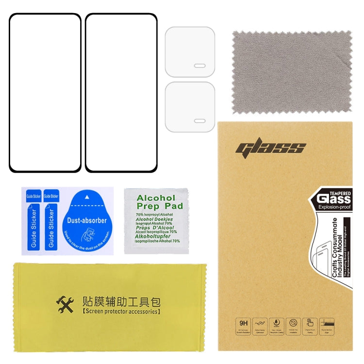 2 pezzi di pellicola in vetro temperato a copertura totale con colla completa con set di pellicole per lenti da 2 pezzi, For Xiaomi 13(Set)