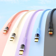 ROCK Z21 6A USB a USB-C/Type-C Cavo dati di ricarica rapida trasparente, lunghezza: 1,2 m, USB to Type-C