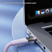 ROCK Z21 6A USB a USB-C/Type-C Cavo dati di ricarica rapida trasparente, lunghezza: 1,2 m, USB to Type-C