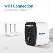 ESCAM QF370 Telecamera IP con pannello solare 3MP Cloud Storage PT WIFI con allarme PIR Supporto visione notturna e audio bidirezionale, QF370
