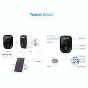 ESCAM QF370 Telecamera IP con pannello solare 3MP Cloud Storage PT WIFI con allarme PIR Supporto visione notturna e audio bidirezionale, QF370