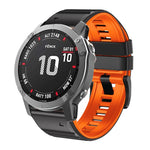 Cinturino in silicone bicolore, For Garmin Fenix 7X / 6X / 5X 26mm