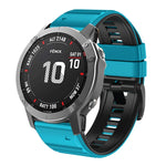 Cinturino in silicone bicolore, For Garmin Fenix 7X / 6X / 5X 26mm