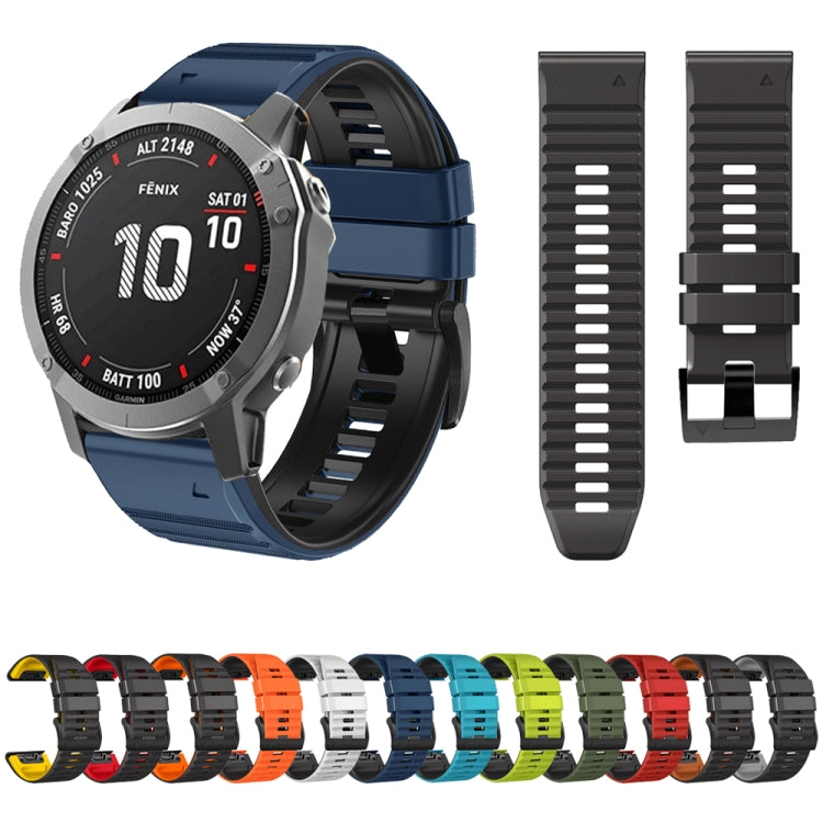 Cinturino in silicone bicolore, For Garmin Fenix 7X / 6X / 5X 26mm